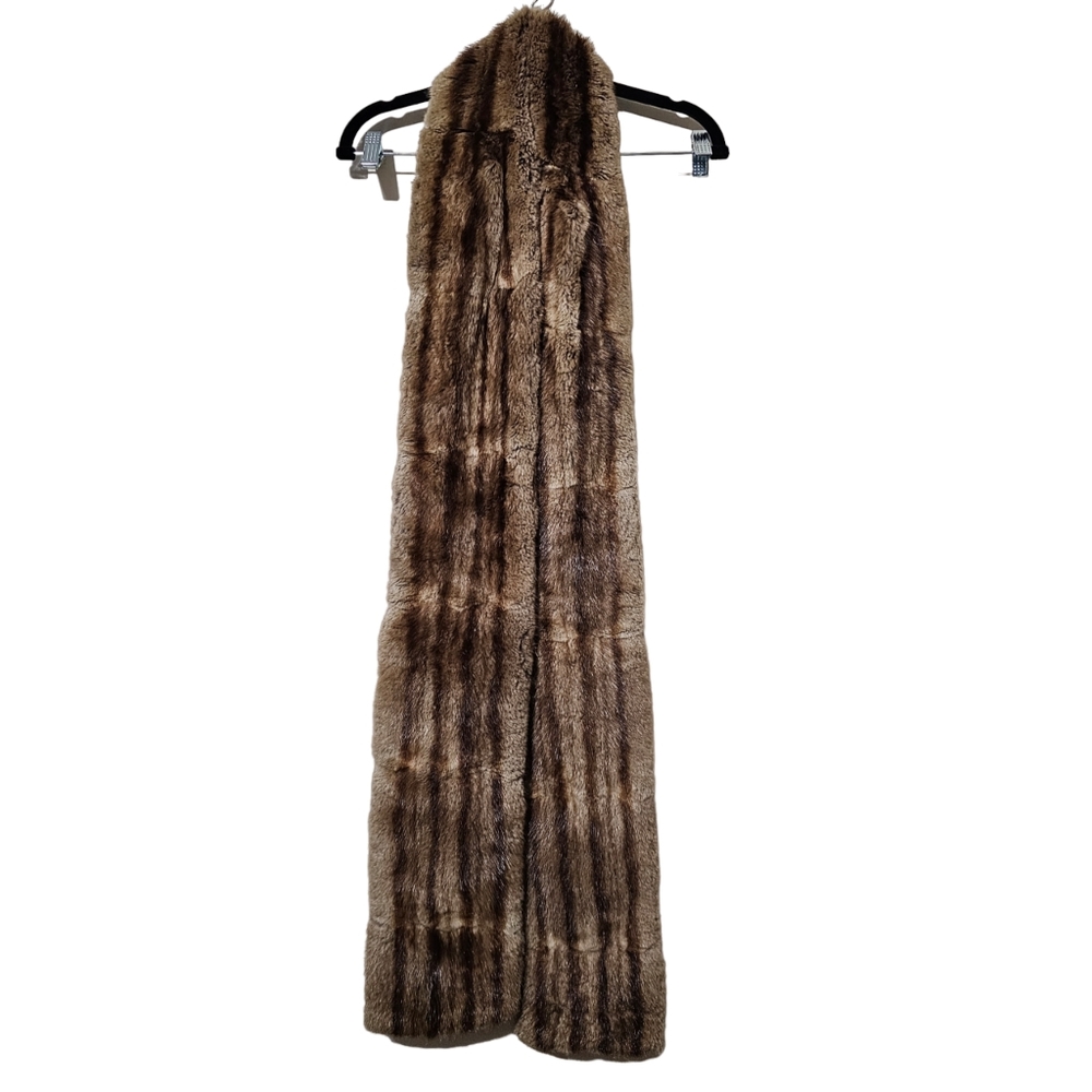 Long Vintage/Antique Handmade Muskrat Fur Shawl Cape Wrap Scarf